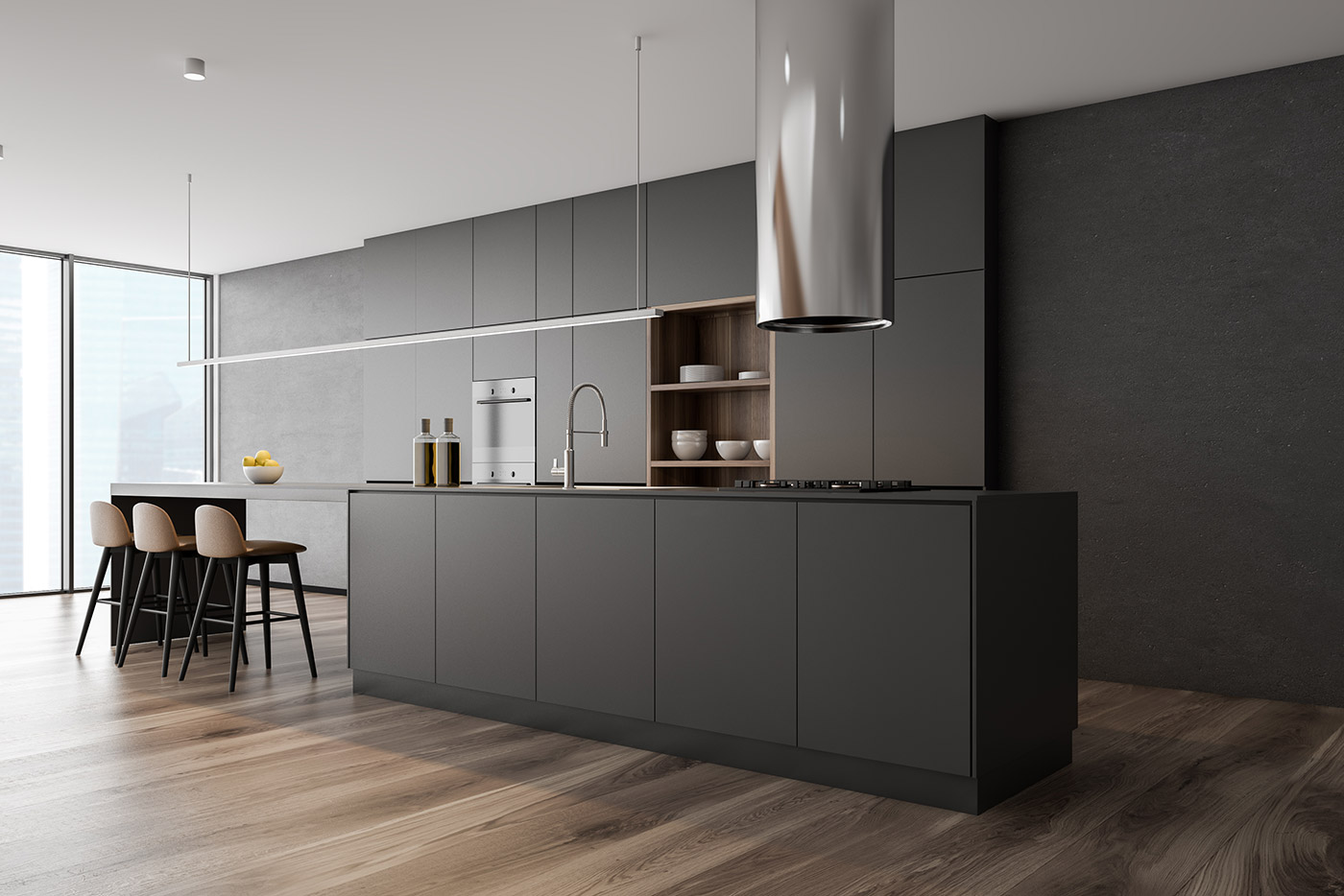 Open concept living, kitchen, and dining